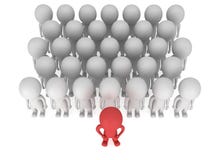 Odważny czerwony lider przed tłumem ilustracja wektor Odważny czerwony lider przed tłumem ilustracja wektor
