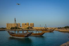 Łodzi tradycyjny dhow w Arabskiej zatoce obrazy stock Łodzi tradycyjny dhow w Arabskiej zatoce obrazy stock