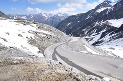 Oetztal Valley, Alpine Road And Chapel, Austria Stock Photo Oetztal Valley, Alpine Road And Chapel, Austria Stock Photo