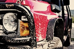Off-road car covered in mud royalty free stock photography Off-road car covered in mud royalty free stock photography