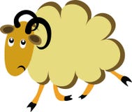 Offended Cartoon Sheep Royalty Free Stock Images Offended Cartoon Sheep Royalty Free Stock Images