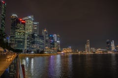 Office buildings of Singapore bay at night royalty free stock photography Office buildings of Singapore bay at night royalty free stock photography