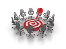 Office Chairs Meeting with Target and Dart Stock Photo Office Chairs Meeting with Target and Dart Stock Photo