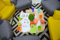 Office Meeting Table Startup No People Concept stock images Office Meeting Table Startup No People Concept stock images