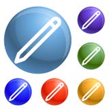 Office pen icons set vector stock illustration Office pen icons set vector stock illustration