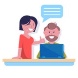 Office staff. People work at the computer royalty free illustration Office staff. People work at the computer royalty free illustration