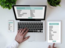office tabletop online petition form stock images office tabletop online petition form stock images