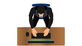 Office workers are typing or writing with a computer stock illustration Office workers are typing or writing with a computer stock illustration