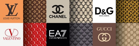 Vector Logos of Popular Brands Such As: Chanel, Louis Vuitton, Prada, Gucci,  Fendi, Chloe. Logos on Transparent Background for Editorial Image -  Illustration of collection, logo: 238875225