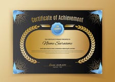 Offizielles schwarzes Zertifikat mit Gestaltungselementen des blauen Schwarzen Goldemblem, Goldtext auf dem schwarzen Kreis Stockbild Offizielles schwarzes Zertifikat mit Gestaltungselementen des blauen Schwarzen Goldemblem, Goldtext auf dem schwarzen Kreis Stockbild