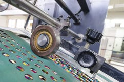 Offset print machine roller stock photography Offset print machine roller stock photography