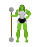 Ogre Female warrior with weapon. Green goblin woman Strong. berserk lady Troll vector illustration Ogre Female warrior with weapon. Green goblin woman Strong. berserk lady Troll vector illustration