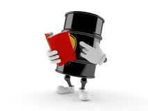 Oil barrel character reading a book vector illustration Oil barrel character reading a book vector illustration