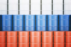 Oil barrels with Russian flag royalty free illustration Oil barrels with Russian flag royalty free illustration