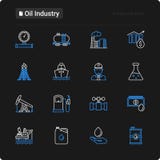 Oil industry thin line icons set royalty free illustration Oil industry thin line icons set royalty free illustration