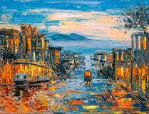Oil Painting - Cable Car, San Francisco
