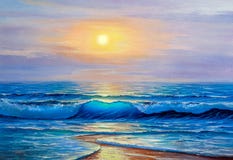Oil painting of the sea on canvas. royalty free illustration Oil painting of the sea on canvas. royalty free illustration