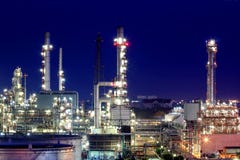 Oil Refinery At Twilight Stock Image