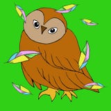 Oiseau coloré avec les plumes lumineuses sur le fond illustration stock Oiseau coloré avec les plumes lumineuses sur le fond illustration stock
