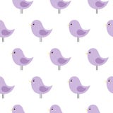 Oiseaux pourpres mignons sur la texture sans couture de fond blanc illustration libre de droits Oiseaux pourpres mignons sur la texture sans couture de fond blanc illustration libre de droits