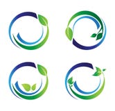 Okrąg opuszcza ekologia logo, rośliny wodna sfera Ustawiająca round ikony symbolu wektorowy projekt ilustracja wektor Okrąg opuszcza ekologia logo, rośliny wodna sfera Ustawiająca round ikony symbolu wektorowy projekt ilustracja wektor