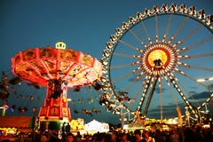 Oktoberfest Fairground At Night Stock Photo Oktoberfest Fairground At Night Stock Photo