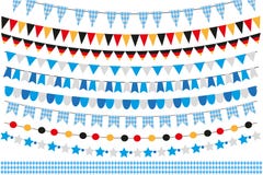 Oktoberfest set of flags, bunting, garland. October fest in germany collection of design elements. on white stock illustration Oktoberfest set of flags, bunting, garland. October fest in germany collection of design elements. on white stock illustration