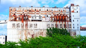 Old abandoned factory in the old port of Montreal royalty free stock photo Old abandoned factory in the old port of Montreal royalty free stock photo