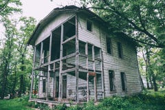 Old abandoned rustic wooden mansion house royalty free stock photography Old abandoned rustic wooden mansion house royalty free stock photography