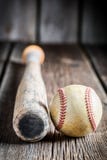 Old baseball bat and Ball Stock Photos Old baseball bat and Ball Stock Photos