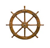 Old boat steering wheel on white royalty free stock photo Old boat steering wheel on white royalty free stock photo