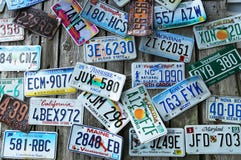 Old car license plates