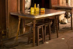 Old Chinese style wooden chairs and tables stock image Old Chinese style wooden chairs and tables stock image