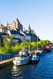 Old City Buildings And Boats On Water Royalty Free Stock Photography Old City Buildings And Boats On Water Royalty Free Stock Photography