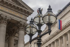 The old City of London Street Lights near the Bank of England Royalty Free Stock Photo The old City of London Street Lights near the Bank of England Royalty Free Stock Photo