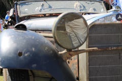 Old classy Mercedes Benz unrestored closeup stock photography Old classy Mercedes Benz unrestored closeup stock photography