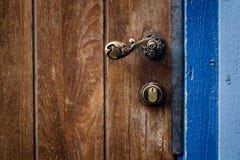 Old Door Handle And Locker Stock Image
