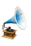 Old fashioned blue Gramophone isolated Royalty Free Stock Photo Old fashioned blue Gramophone isolated Royalty Free Stock Photo