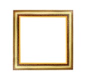 Old golden frame with many layer patterns isolated on white background and clipping path stock illustration Old golden frame with many layer patterns isolated on white background and clipping path stock illustration