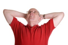 Old Guy In Red Shirt Daydreaming Royalty Free Stock Photos Old Guy In Red Shirt Daydreaming Royalty Free Stock Photos