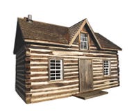 Old Log Cabin Isolated Stock Photography Old Log Cabin Isolated Stock Photography