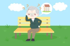 Old man with alzheimer stock illustration Old man with alzheimer stock illustration