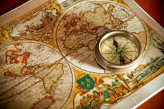 Old Map and Compass Concepts Royalty Free Stock Photo Old Map and Compass Concepts Royalty Free Stock Photo