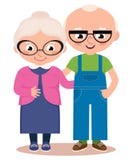Old married couple isolated on a white background stock illustration Old married couple isolated on a white background stock illustration