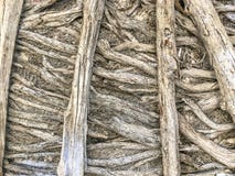 Old Mediterranean Style Wooden Ceiling Texture Stock Image