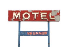Old Motel Sign Isolated. Royalty Free Stock Photography Old Motel Sign Isolated. Royalty Free Stock Photography
