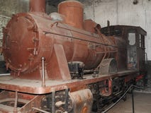 Old open-air steam locomotive Pereslavl Museum in winter, Russia royalty free stock images Old open-air steam locomotive Pereslavl Museum in winter, Russia royalty free stock images
