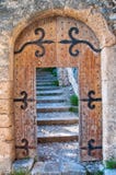 Old Open Wooden Door With Stairs Royalty Free Stock Images