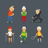 Old people sport lifestyle icons Stock Photography Old people sport lifestyle icons Stock Photography