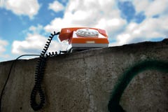 Old Phone On The Wall Royalty Free Stock Images